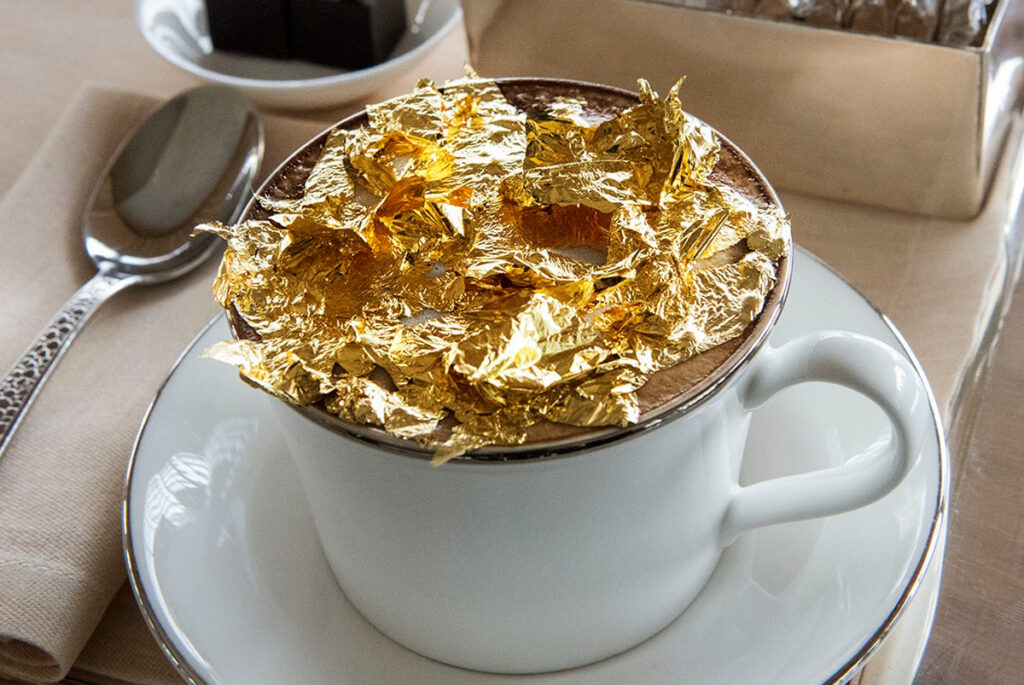 A coffee Cup with Gold