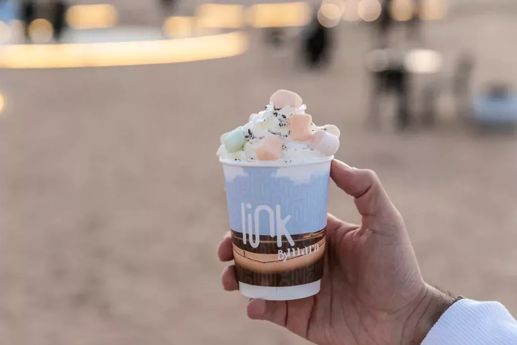  link Cafe cup, one of the Top Sharjah Beach Coffee Shops