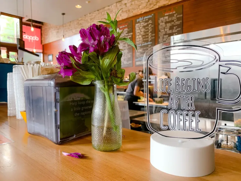  an internal view of cafe JAVA JOLT coffee shops in Fujairah